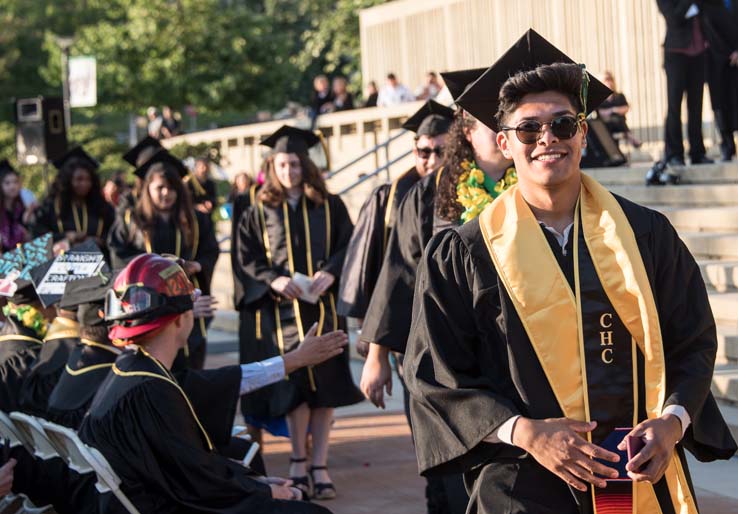 Students enjoying commencement