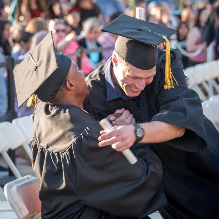 Students enjoying commencement