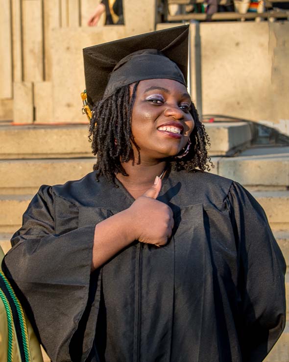 Students enjoying commencement