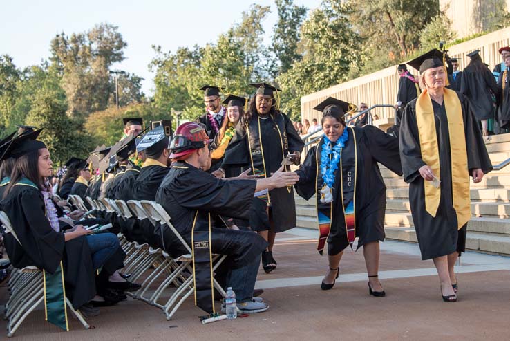 Students enjoying commencement