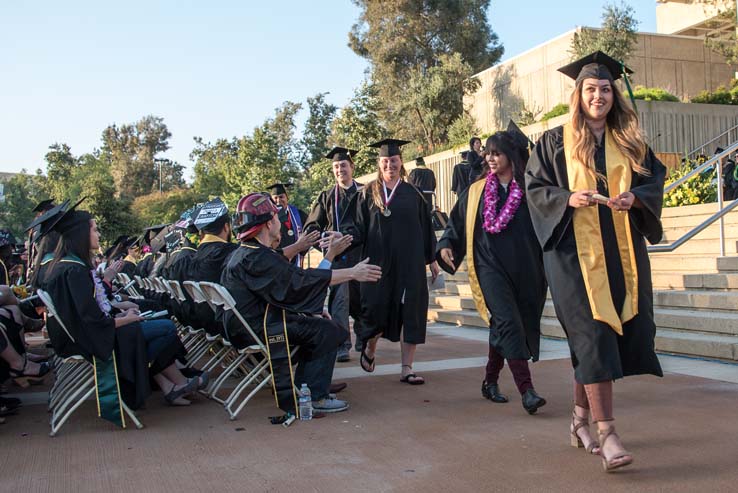 Students enjoying commencement