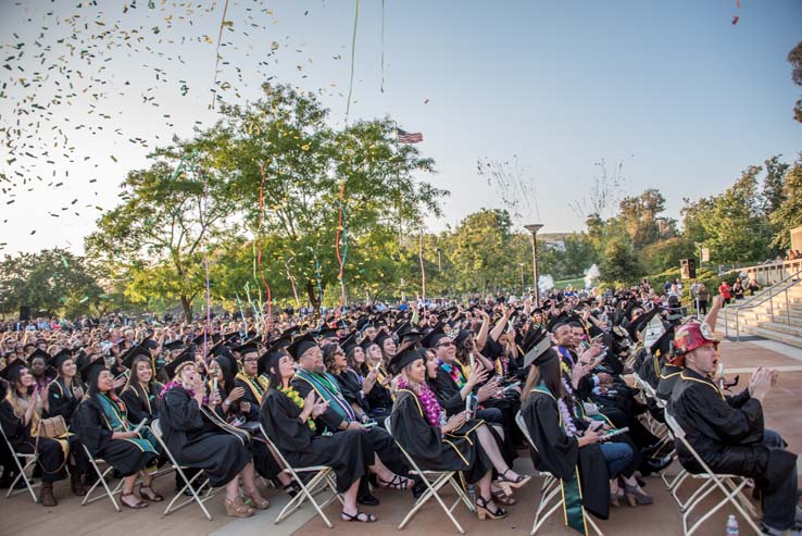 Students enjoying commencement