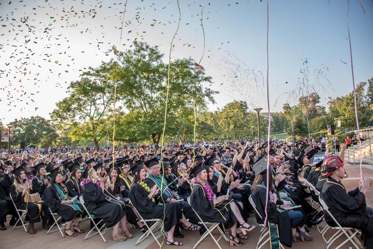 Students enjoying commencement