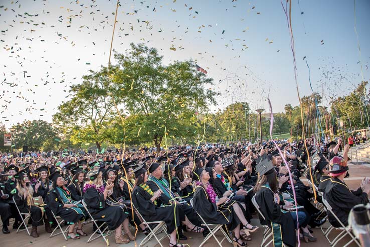 Students enjoying commencement