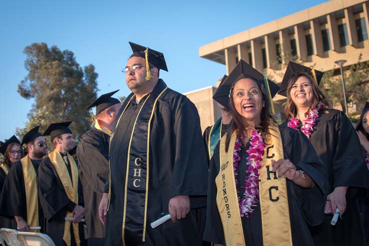 Students enjoying commencement