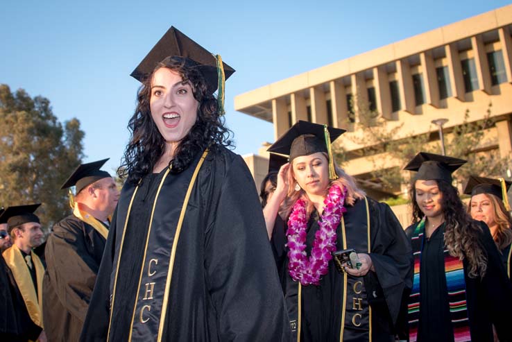 Students enjoying commencement