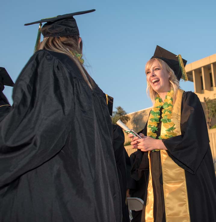 Students enjoying commencement