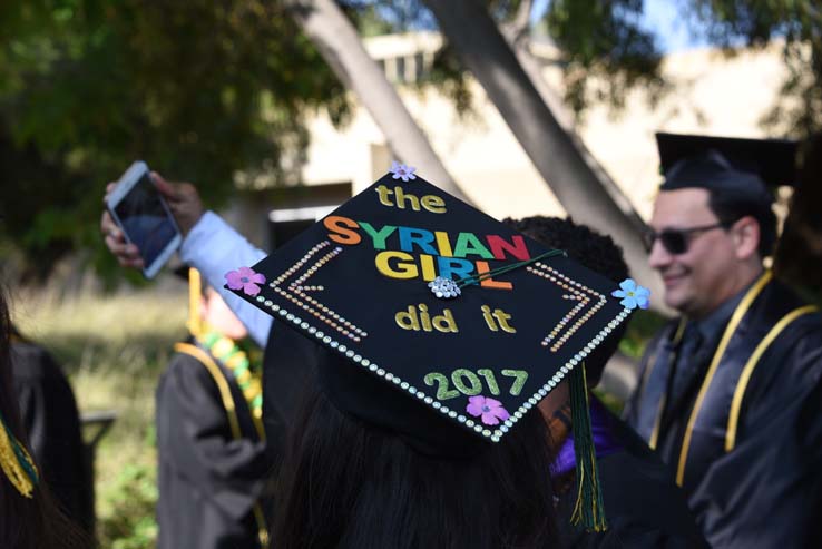 Students enjoying commencement