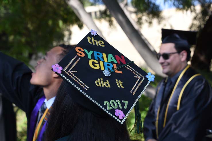 Students enjoying commencement