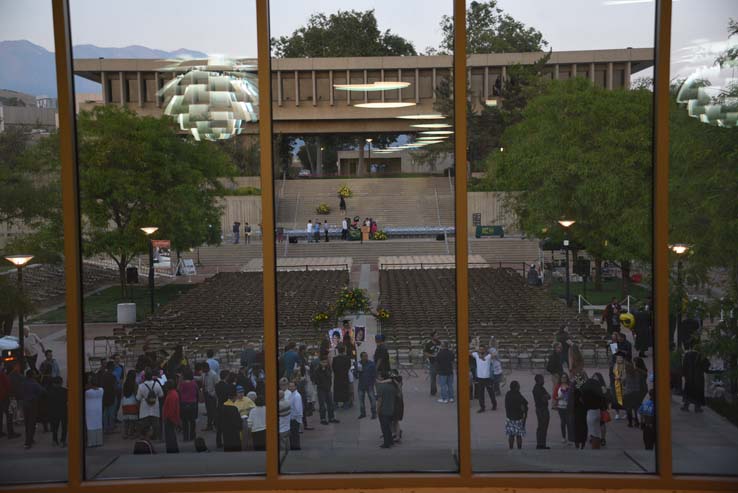 Students enjoying commencement