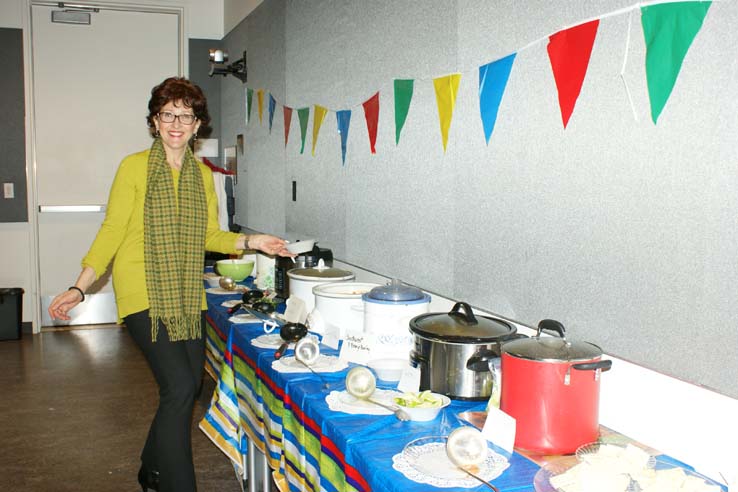 Faculty and staff at Soup-a-palooza.