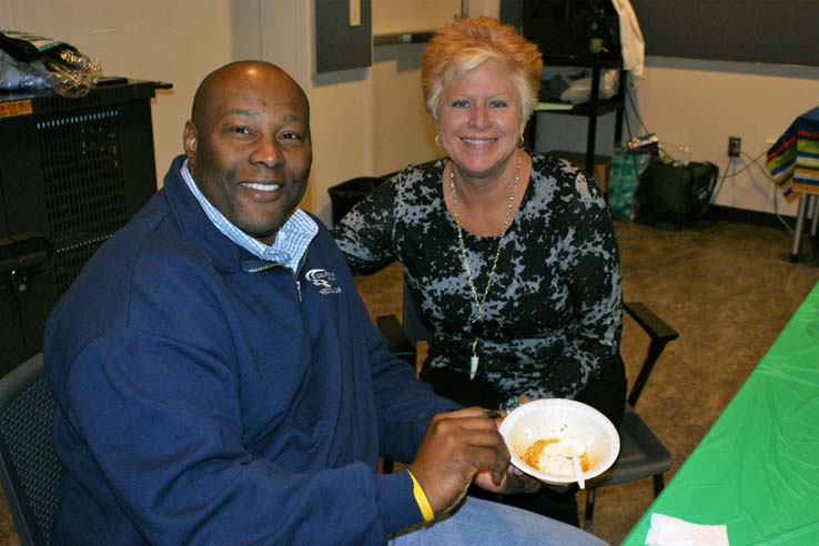 Faculty and staff at Soup-a-palooza.