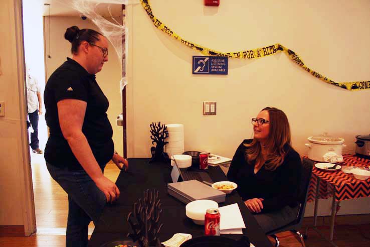 People enjoying the Chili Cook-off