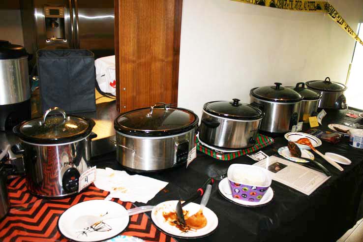 People enjoying the Chili Cook-off