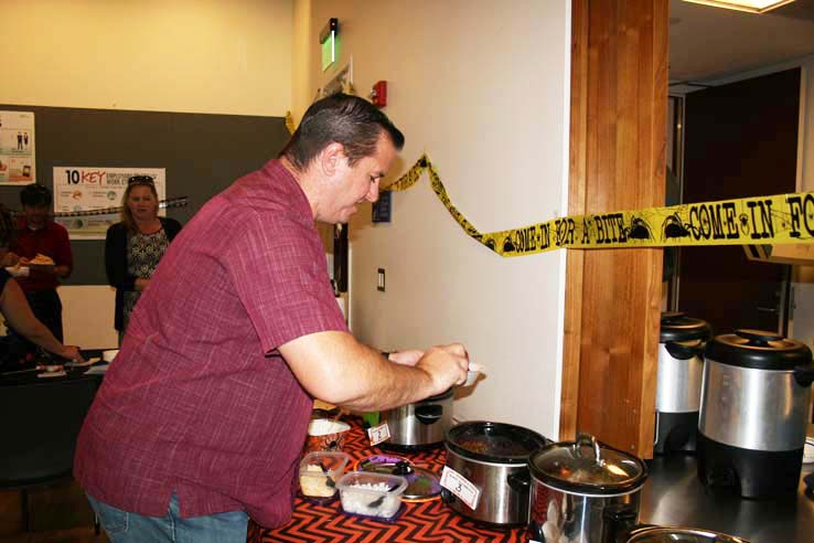 People enjoying the Chili Cook-off
