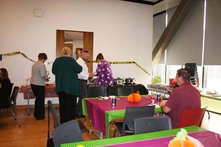 People enjoying the Chili Cook-off