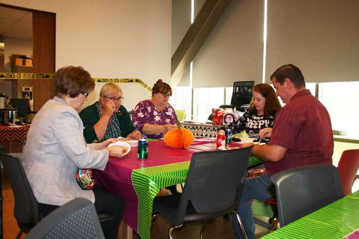 People enjoying the Chili Cook-off