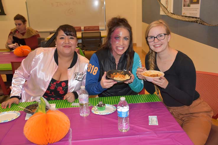 People enjoying the Chili Cook-off