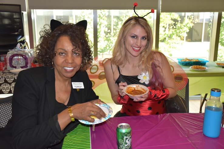 People enjoying the Chili Cook-off