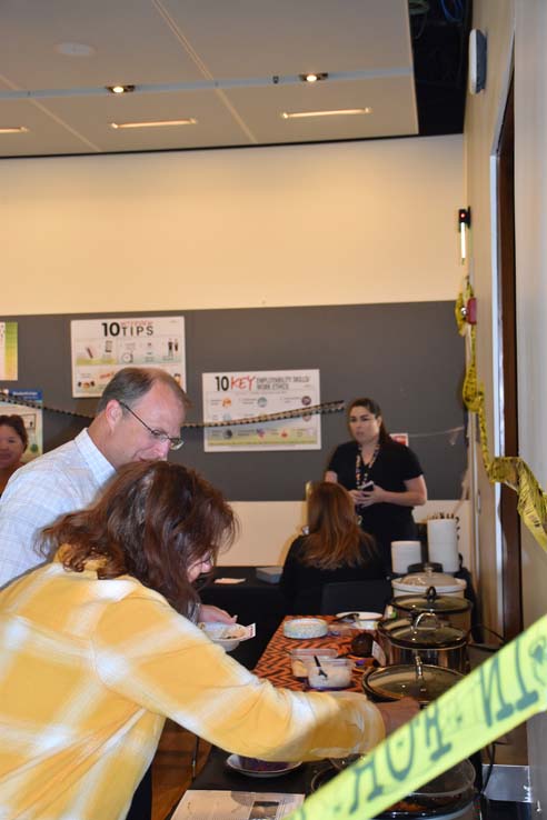 People enjoying the Chili Cook-off