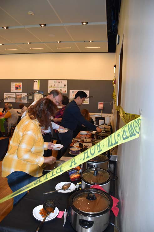 People enjoying the Chili Cook-off