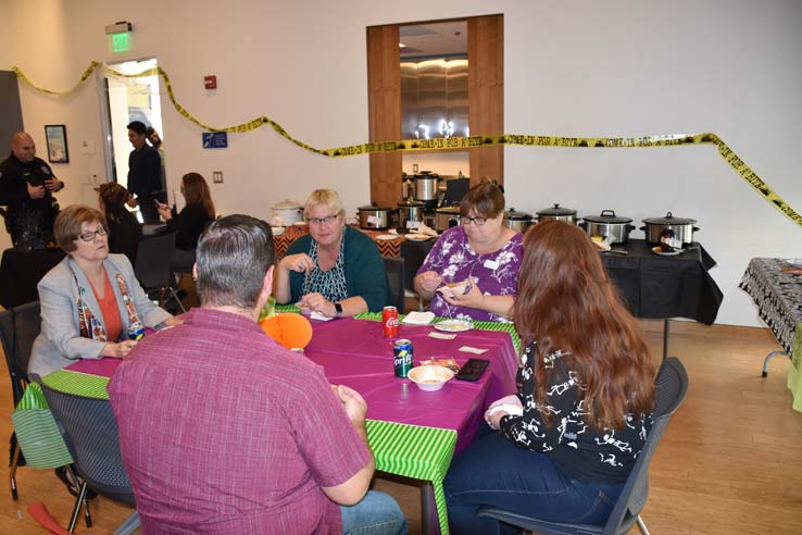 People enjoying the Chili Cook-off