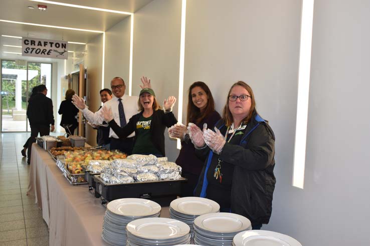 Students enjoying the Grad Breakfast