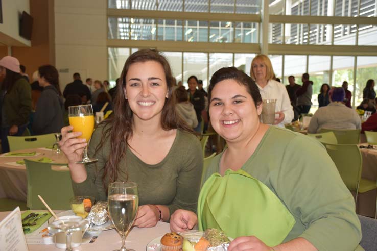 Students enjoying the Grad Breakfast