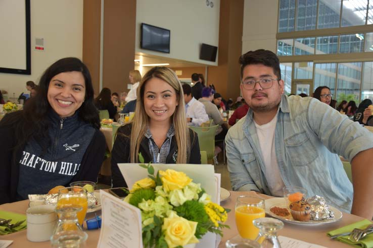 Students enjoying the Grad Breakfast