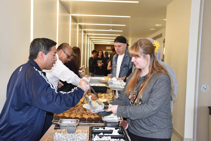 Students enjoying the Grad Breakfast