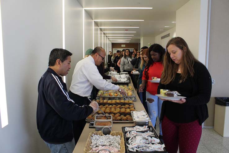 Students enjoying the Grad Breakfast