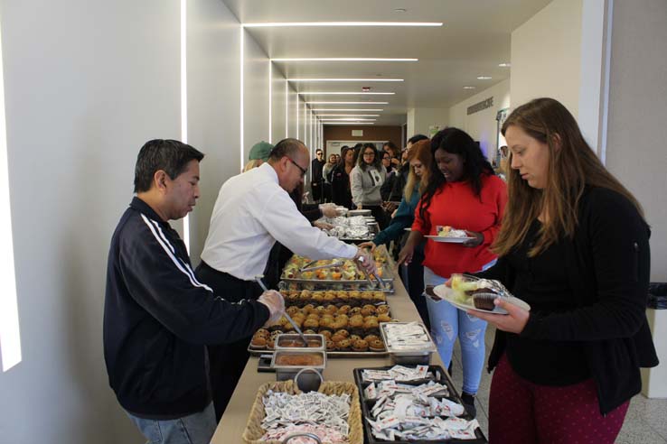 Students enjoying the Grad Breakfast