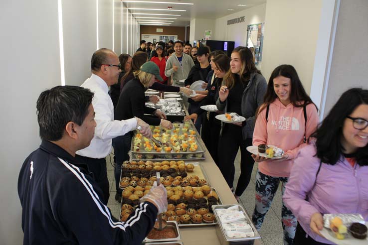 Students enjoying the Grad Breakfast