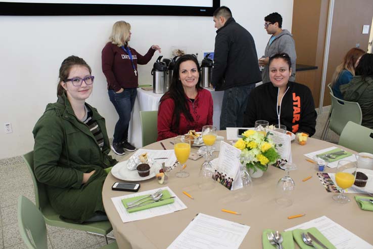 Students enjoying the Grad Breakfast