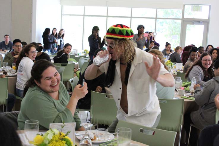 Students enjoying the Grad Breakfast