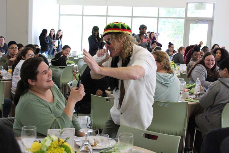 Students enjoying the Grad Breakfast