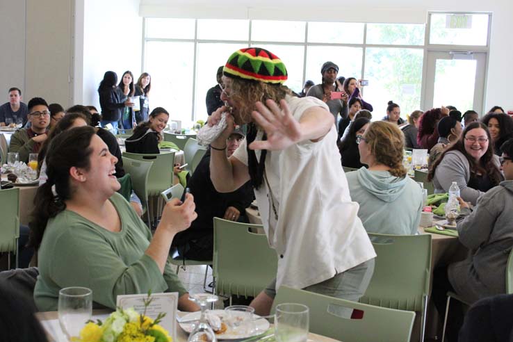 Students enjoying the Grad Breakfast