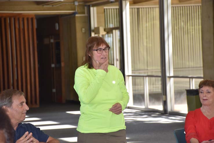 People enjoying the retiree brunch and campus tour