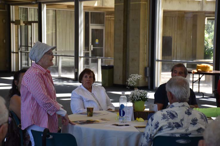 People enjoying the retiree brunch and campus tour