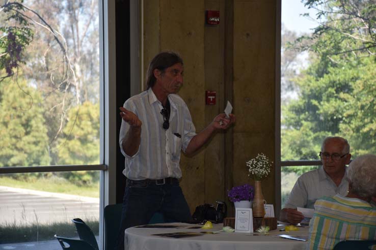 People enjoying the retiree brunch and campus tour