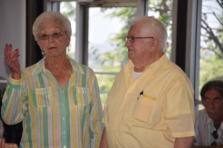 People enjoying the retiree brunch and campus tour