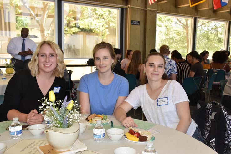 Students and faculty attend the spring Tea with the Deans event.