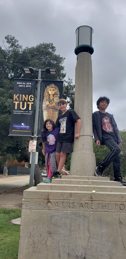 Students outside the exhibit