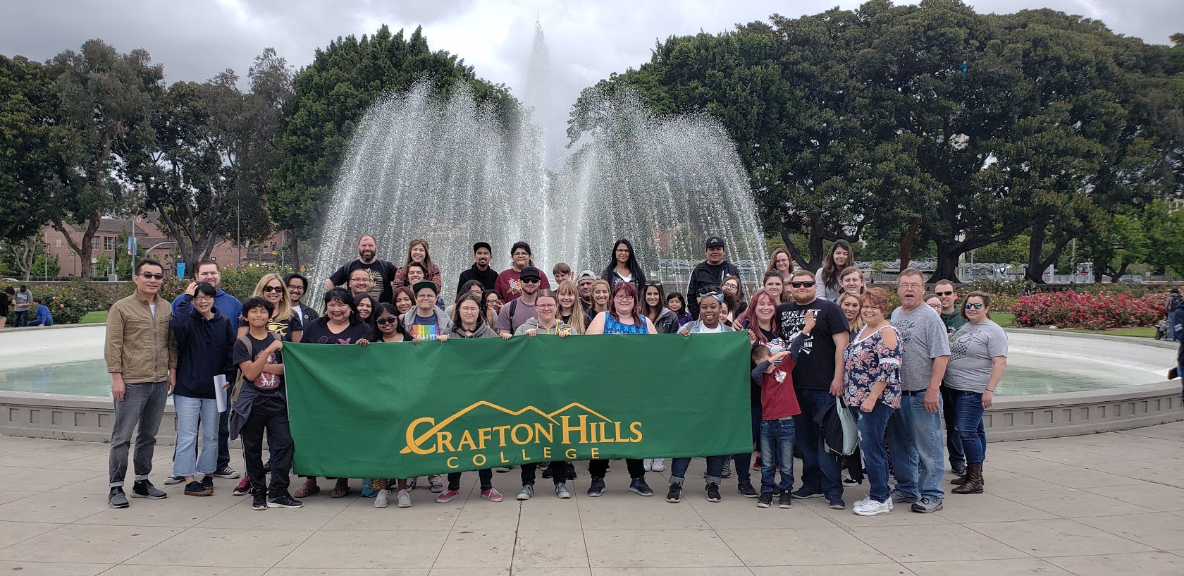 Students outside the exhibit