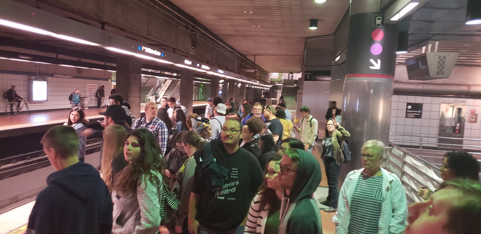 Students outside the exhibit