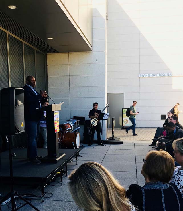 People enjoying the Black History Month Kick-Off