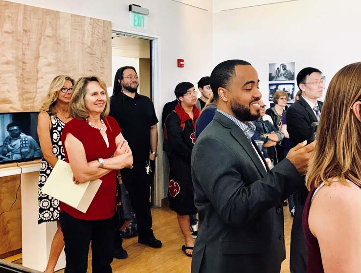 People enjoying the Black History Month Kick-Off