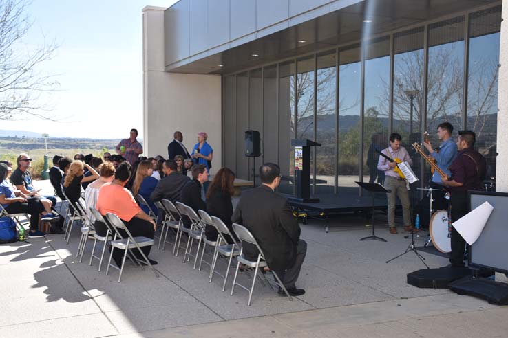 People enjoying the Black History Month Kick-Off