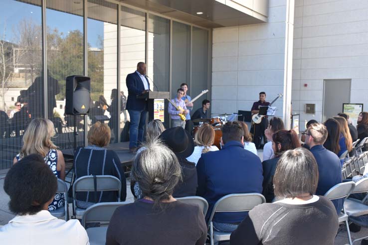 People enjoying the Black History Month Kick-Off