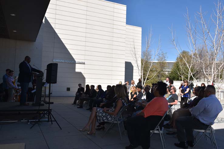 People enjoying the Black History Month Kick-Off